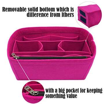 LEXSION Felt Purse Insert Bag Organizer Bag In Bag For Handbag Purse Organizer Fits Speedy Neverfull