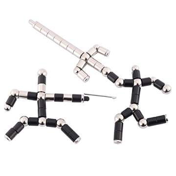 Fidget Pen Decompression Magnetic Metal Pen, Toy Pen Relieving Stress Build Various of Shapes, Strato Pen Multifunctional Deformable Magnet Writing Pen Polar Pen for Christmas Gift (Pen Colorful)