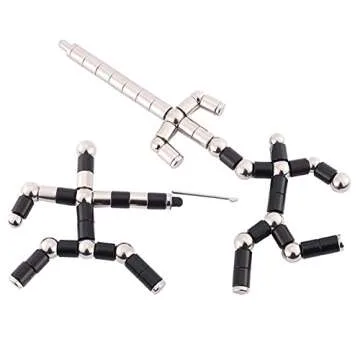 Fidget Pen Decompression Magnetic Metal Pen, Toy Pen Relieving Stress Build Various of Shapes, Strato Pen Multifunctional Deformable Magnet Writing Pen Polar Pen for Christmas Gift (Pen Colorful)