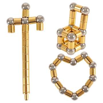 Fidget Pen Decompression Magnetic Metal Pen, Toy Pen Relieving Stress Build Various of Shapes, Strato Pen Multifunctional Deformable Magnet Writing Pen Polar Pen for Christmas Gift (Pen Colorful)