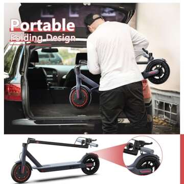 MAXSHOT Electric Scooter for Adults, 8.5" Tires/10 Tires, 19/22Mph, 350W/500W Motor, 21-28 Miles Long Range, Folding E-Scooter with Dual Suspension and Braking System, Smart Control(V1-sport Escooter)