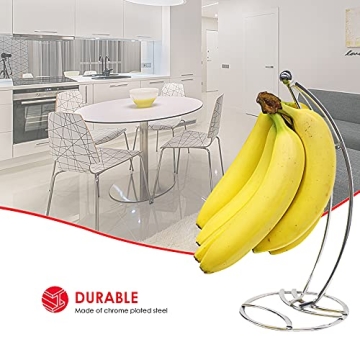 Home Basics Chrome Banana Tree Hanger for Perfect Ripening