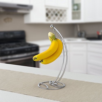 Home Basics Chrome Banana Tree Hanger for Perfect Ripening