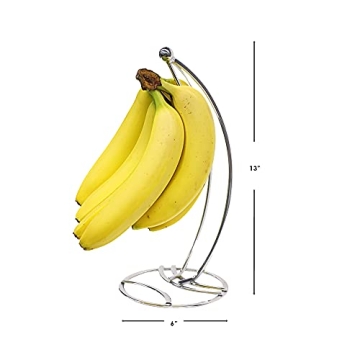 Home Basics Chrome Banana Tree Hanger for Perfect Ripening
