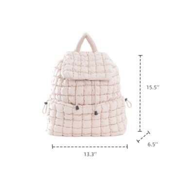 VAKAER Puffer Backpack for Women Lightweight Quilted Hiker Pack Drawstring Padding Backpacks for Tra...