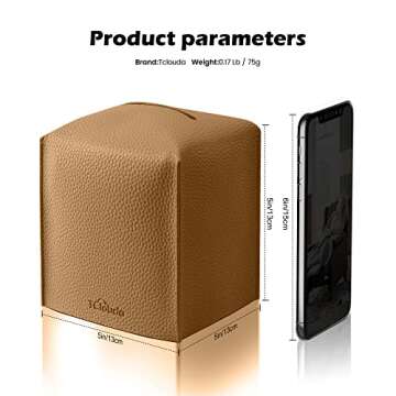 Tclouda Tissue Box Cover for PU Leather, Modern Simple Solid Color Holder Square Tissue Bag, Ideal f...