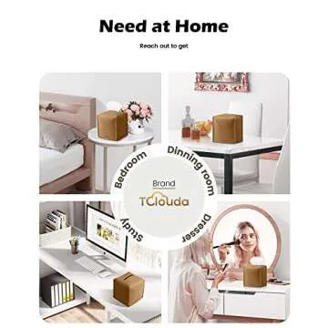 Tclouda Tissue Box Cover for PU Leather, Modern Simple Solid Color Holder Square Tissue Bag, Ideal for Bathrooms,Office,Car,Nightstand,Outdoor Tent,Dining Table,5"X5"X5", Single Bronze