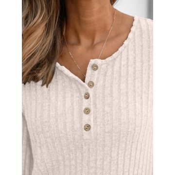 AUTOMET Long Sleeve Lightweight Casual Sweater Tunic Blouse