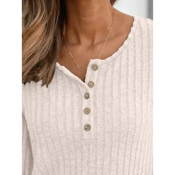 AUTOMET Long Sleeve Lightweight Casual Sweater Tunic Blouse