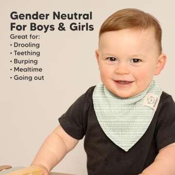 8-Pack Organic Baby Bandana Bibs for Girls - Super Absorbent Triangle Baby Bibs for Drooling and Teething Infant, 100% Cotton Extra Soft for Newborn, Infant 0-36 Months (Fleur)