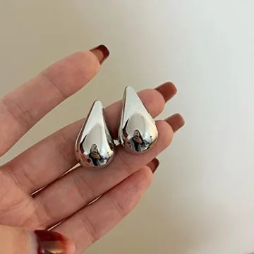 Gold Drop Medium Statement Earrings Fashionable Trendy