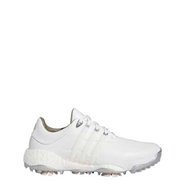 adidas Women's Tour360 22 Golf Shoes, Footwear White/Almost Pink, 7.5
