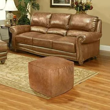 ROTOT Square Pouf Ottoman Cover, Cube Bean Bag Chair, Decorative Footrest, Casual Footstool, Storage...