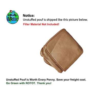 ROTOT Square Pouf Ottoman Cover, Cube Bean Bag Chair, Decorative Footrest, Casual Footstool, Storage Solution for Bedroom Living Room (Amaretto)