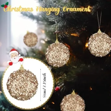 Liliful 3.15" Christmas Ball Ornaments - 16 PK Glitter Decor