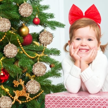 Liliful 3.15" Christmas Ball Ornaments - 16 PK Glitter Decor