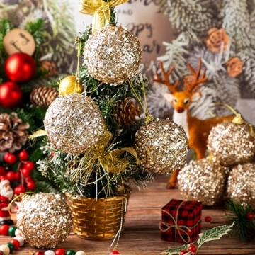 Liliful 3.15" Christmas Ball Ornaments - 16 PK Glitter Decor