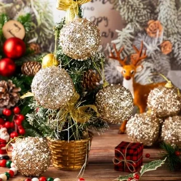 Liliful 3.15" Christmas Ball Ornaments - 16 PK Glitter Decor