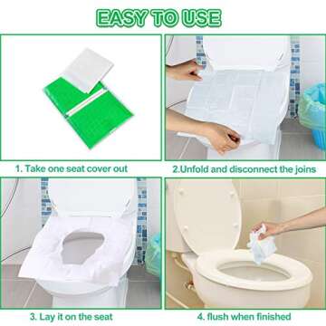 YGDZ Toilet Seat Covers Disposable, 110pcs Flushable Travel Disposable Toilet Seat Covers for Adults Kids Potty Training, Travel Essential Accessories for Airplane, Road Trips, Camping