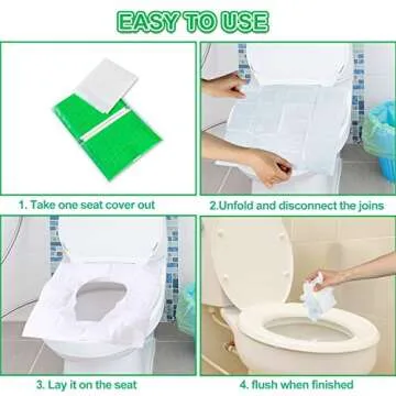 YGDZ Toilet Seat Covers Disposable, 110pcs Flushable Travel Disposable Toilet Seat Covers for Adults Kids Potty Training, Travel Essential Accessories for Airplane, Road Trips, Camping