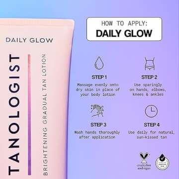 Tanologist Brightening Daily Glow Body Lotion- Medium To Dark, 8.45 fl. oz/250 ml Tube