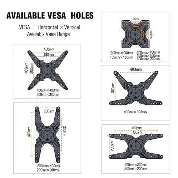 48'' Extension Long Arm TV Wall Mount Heavy Duty, WHYFONE Portrait TV Mount Vertical, Full Motion TV Bracket Swivel Tilt Level,26''-60''TV, VESA 400x400mm,16''Wood Stud/Concrete/Brick Wall