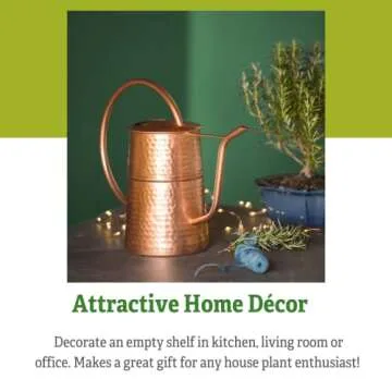 Gardener’s Supply Company Copper Plated Indoor Watering Can | 3 Quart Water Capacity, Decorative Copper-Plated Steel with Easy Pour Curved Spout for Houseplants, Succulents, Seeds, and Herbs