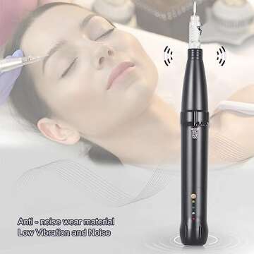 YBEAUTY Eyebrow Tattoo Machine Kit - Micropigmentation Eyeliner Pen with 15pcs Cartridges Needles fo...