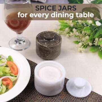 Elegant Marble Salt Cellar for Functional Kitchen Decor