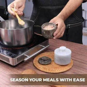 Elegant Marble Salt Cellar for Functional Kitchen Decor