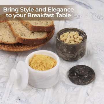 Elegant Marble Salt Cellar for Functional Kitchen Decor