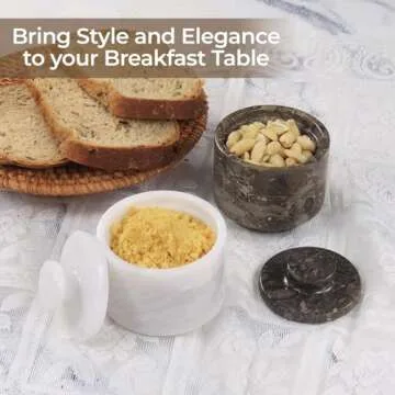 Elegant Marble Salt Cellar for Functional Kitchen Decor