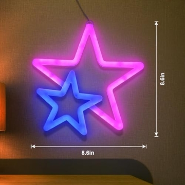 BRIGHTDECK Star Neon Light for Festive Home Decor