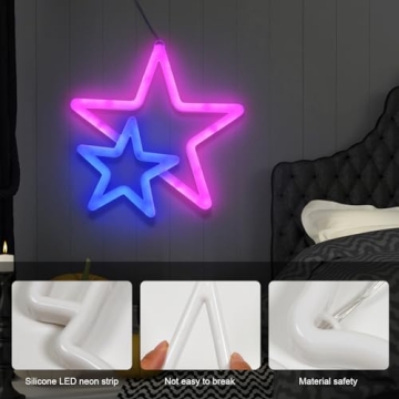 BRIGHTDECK Star Neon Light for Festive Home Decor