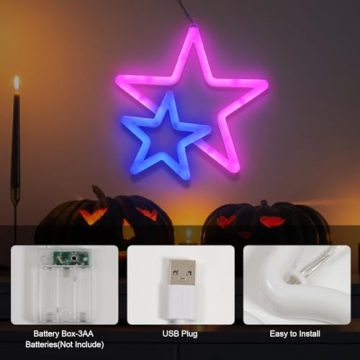 BRIGHTDECK Star Neon Light for Festive Home Decor