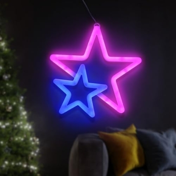 BRIGHTDECK Star Neon Light for Festive Home Decor