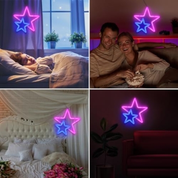 BRIGHTDECK Star Neon Light for Festive Home Decor