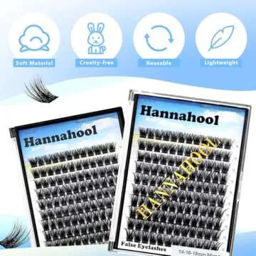 Hannahool 120pcs D Curl Individual Wide Stem Cluster DIY Eye Lashes Extensions Mixed 10-12-14-16mm/14-16-18mm/12-14-16mm Makeup Dramatic Volume Lashes (mixed 10-12-14-16mm)