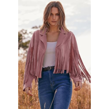 PRETTYGARDEN Women's Faux Suede Fringed Jacket for Style
