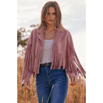 PRETTYGARDEN Women's Faux Suede Fringed Jacket for Style