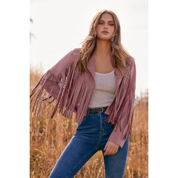 PRETTYGARDEN Women's Faux Suede Fringed Jacket for Style