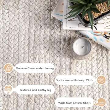 The Knitted Co. Jute Area Rug 5x8 Feet Handmade