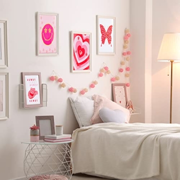 Chinco 6 PCS Pink Preppy Room Decor Poster Set