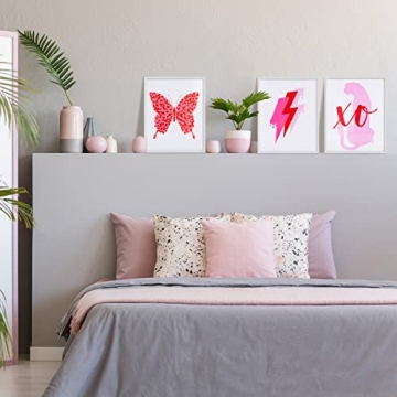 Chinco 6 PCS Pink Preppy Room Decor Poster Set