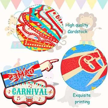 20 Pieces Circus Carnival Party Direction Signs Decor Circus Welcome Signs for Birthday Showman Themes Party Decoration Accessories
