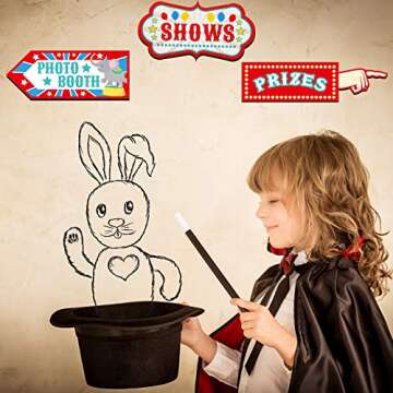 20 Pieces Circus Carnival Party Direction Signs Decor Circus Welcome Signs for Birthday Showman Themes Party Decoration Accessories