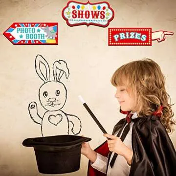 20 Pieces Circus Carnival Party Direction Signs Decor Circus Welcome Signs for Birthday Showman Themes Party Decoration Accessories