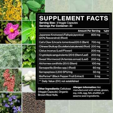 Zenmen Tick Immune Support Supplement - Improved Formula - Japanese Knotweed, Cat's Claw, Chinese Skullcap, Cryptolepis Sanguinolenta, Sweet Wormwood - 90 Vegan Capsules, Made in The USA