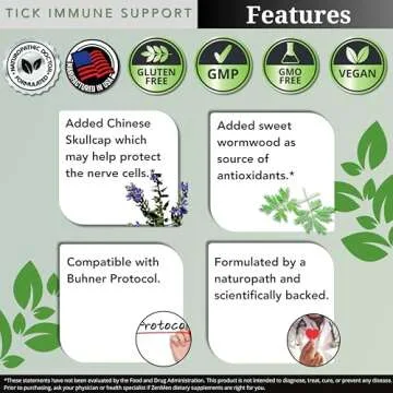Zenmen Tick Immune Support Supplement - Improved Formula - Japanese Knotweed, Cat's Claw, Chinese Skullcap, Cryptolepis Sanguinolenta, Sweet Wormwood - 90 Vegan Capsules, Made in The USA