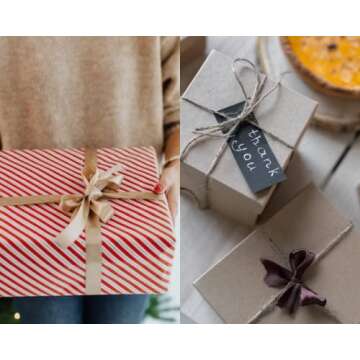 LEEQE Double Face Brown Satin Ribbon 5/8 inch X50 Yards